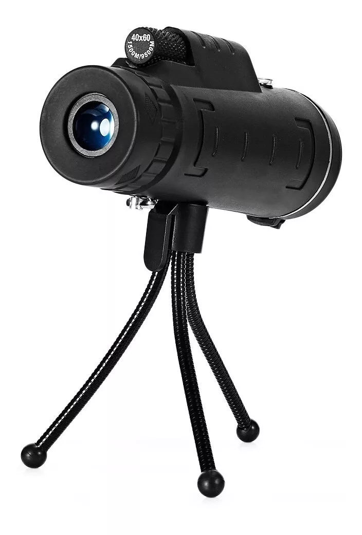 elescopio Monocular HD con Soporte para Celular