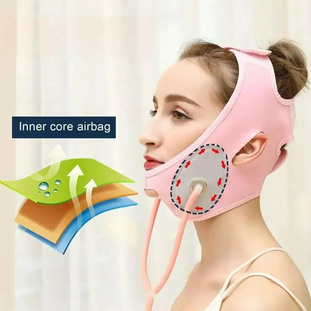 Faja Facial Reductora de Papada y Mentón – Moldeador con Sistema de Compresión Ajustable