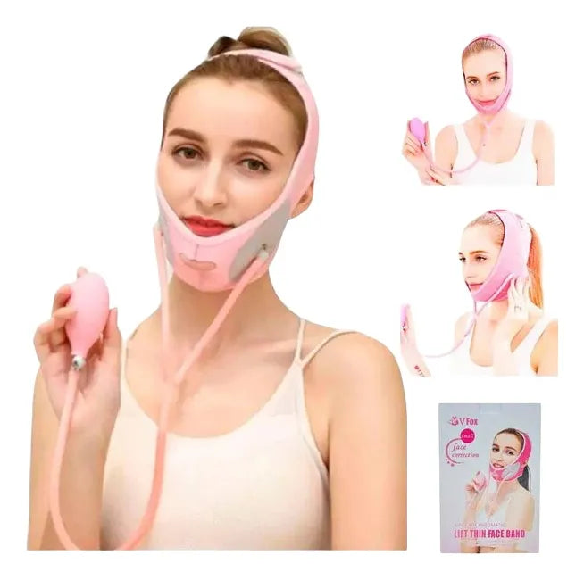 Faja Facial Reductora de Papada y Mentón – Moldeador con Sistema de Compresión Ajustable