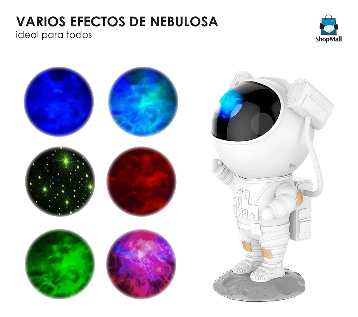 Proyector Galaxia Astronauta LED con Bocina Bluetooth