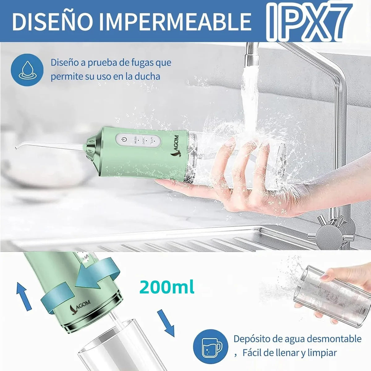 Irrigador Bucal Inalámbrico Portátil Recargable