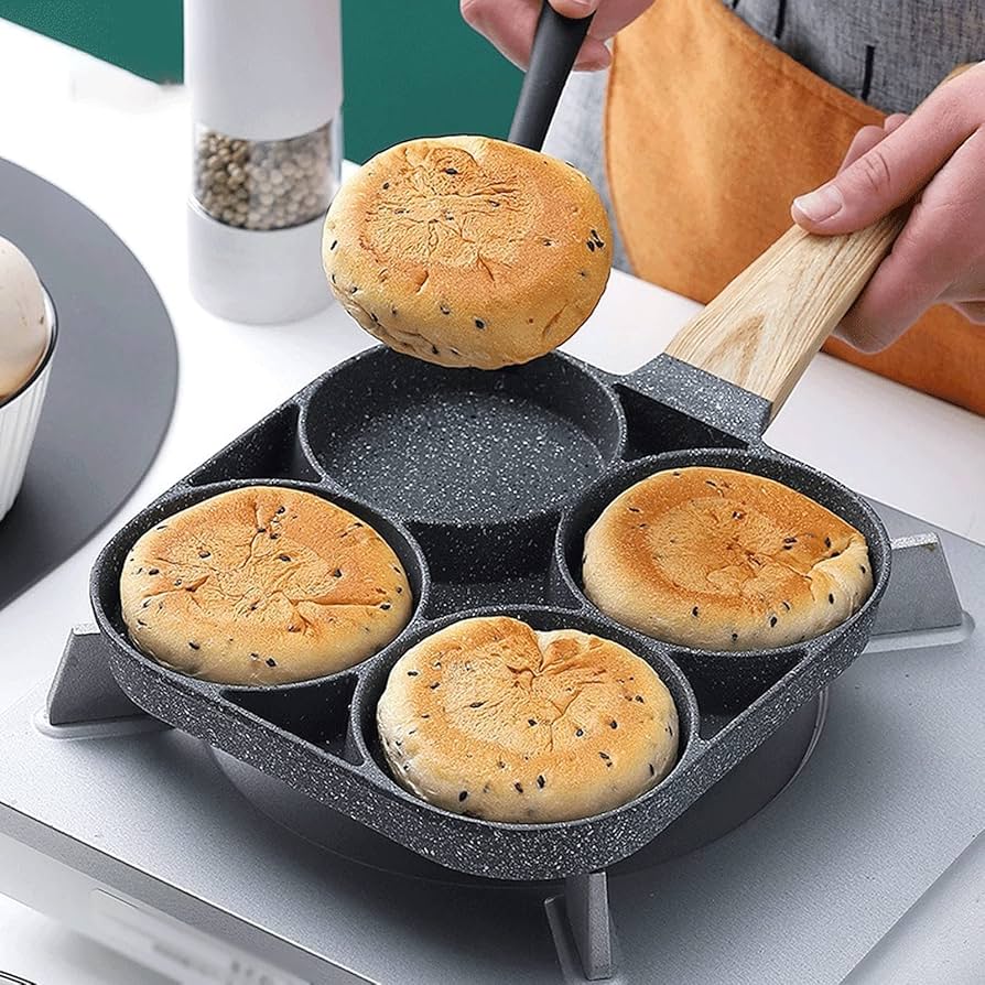 Sartén Antiadherente Multi-Compartimentos - Cocina 4 platillos a la vez