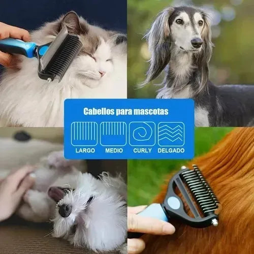 Cepillo Deslanador 2 en 1 para Perros y Gatos Grooming Tool