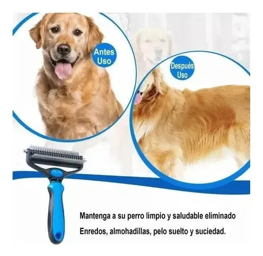 Cepillo Deslanador 2 en 1 para Perros y Gatos Grooming Tool