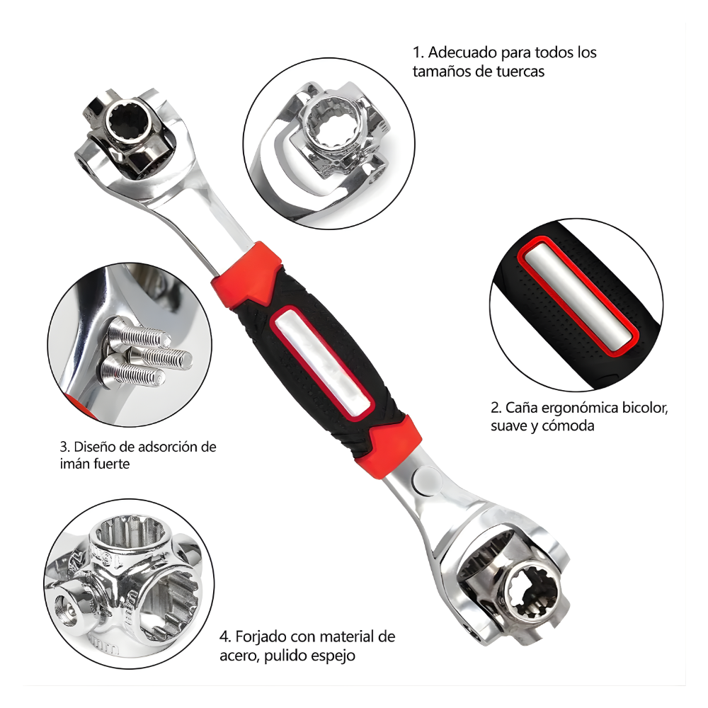 Llave Universal 360° para Tornillos | Herramienta Multifuncional