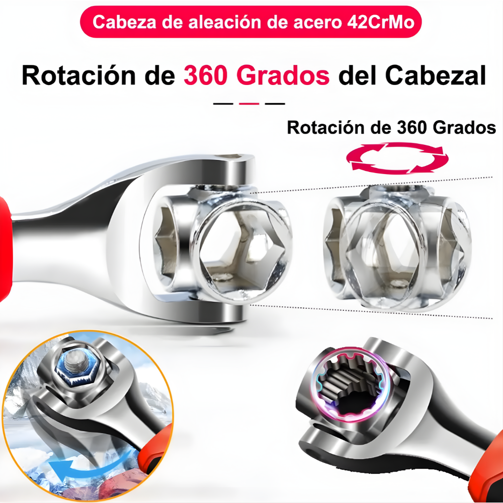 Llave Universal 360° para Tornillos | Herramienta Multifuncional