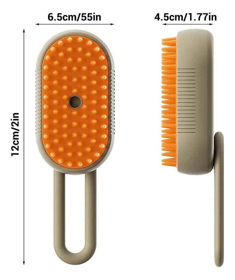 Medidas detalladas del cepillo de vapor para mascotas - 12cm x 6.5cm - MonteNova