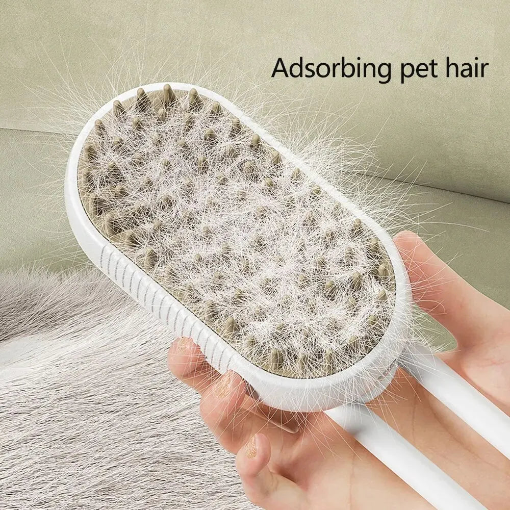 Cepillo lleno de pelo suelto de mascota atrapado tras el peinado - MonteNova
