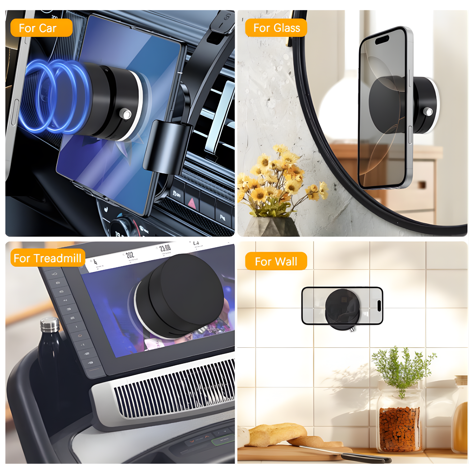 Soporte Magnético para Celular con Ventosa Ajustable para Auto