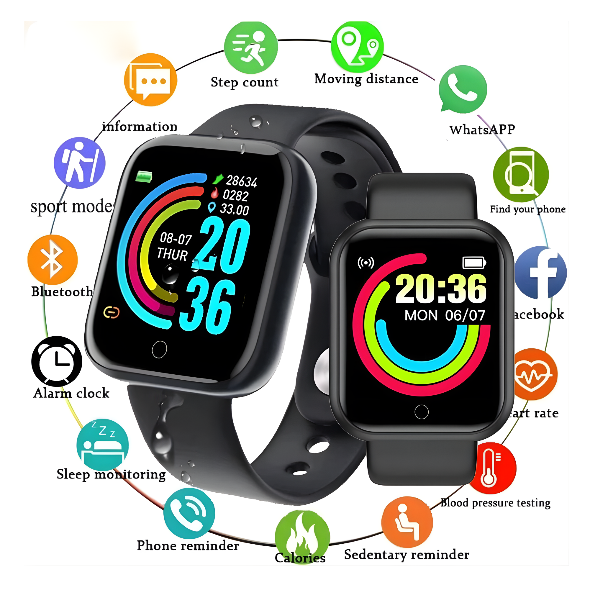 Smartwatch D20 Y68 Reloj Inteligente Deportivo Bluetooth