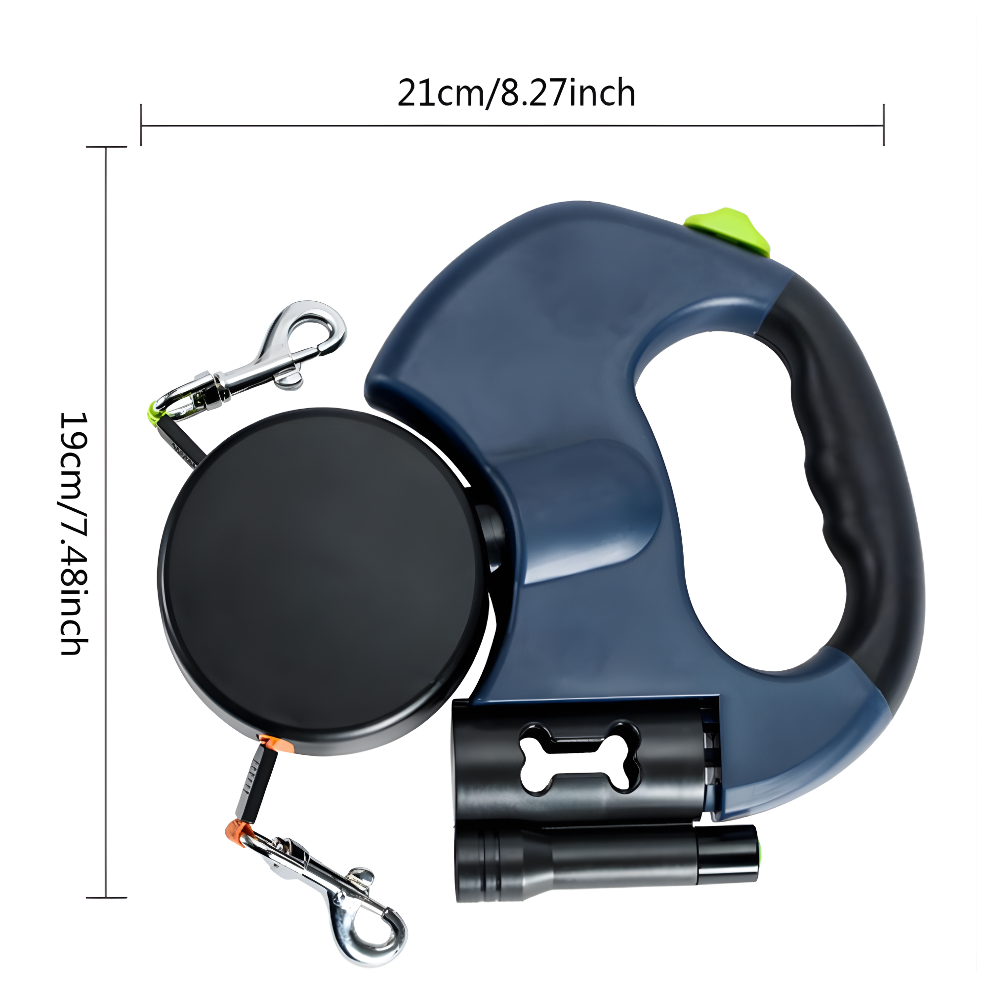 Correa Doble Retráctil para Perros con Linterna LED