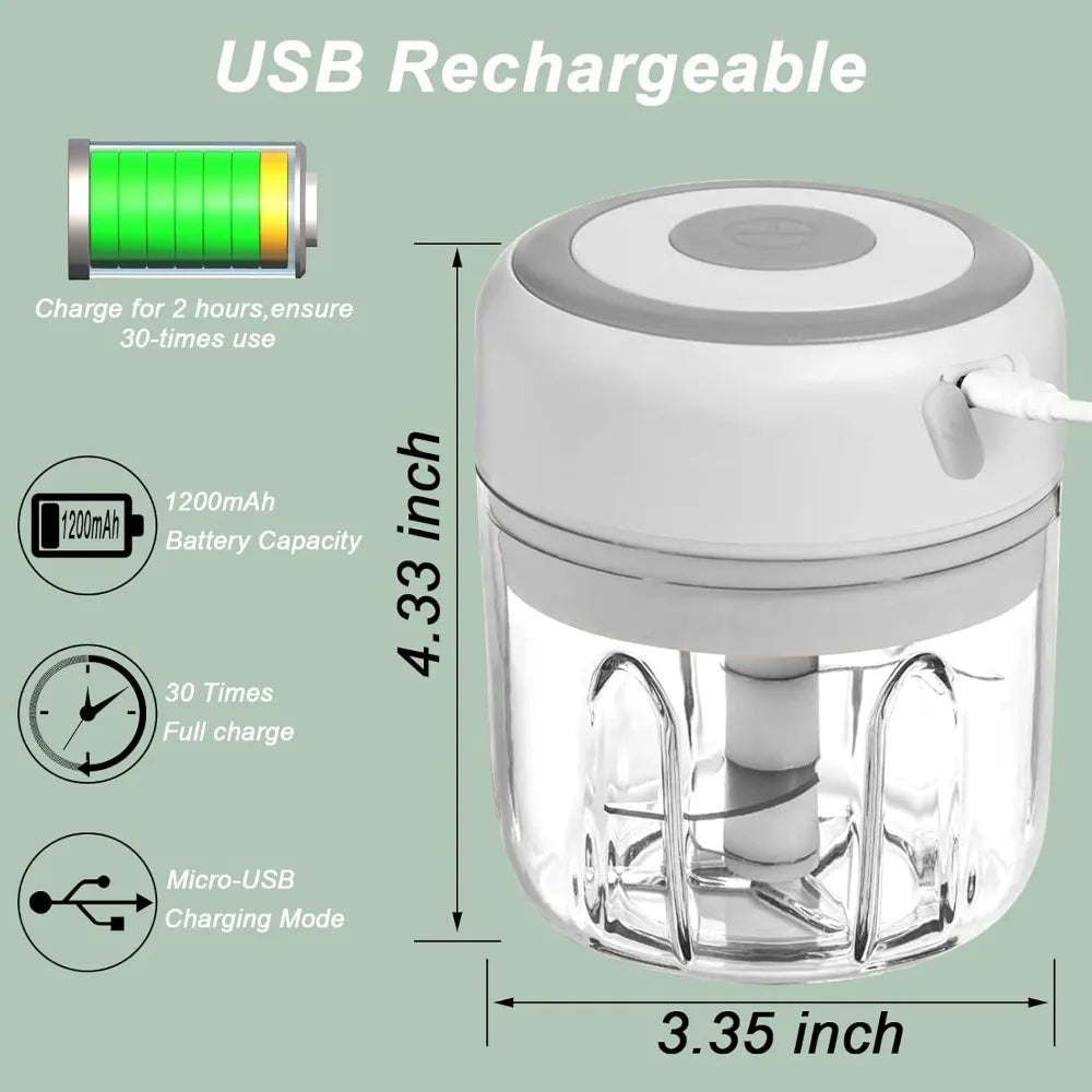 Mini Procesador de Alimentos Eléctrico Portátil - USB 250ml