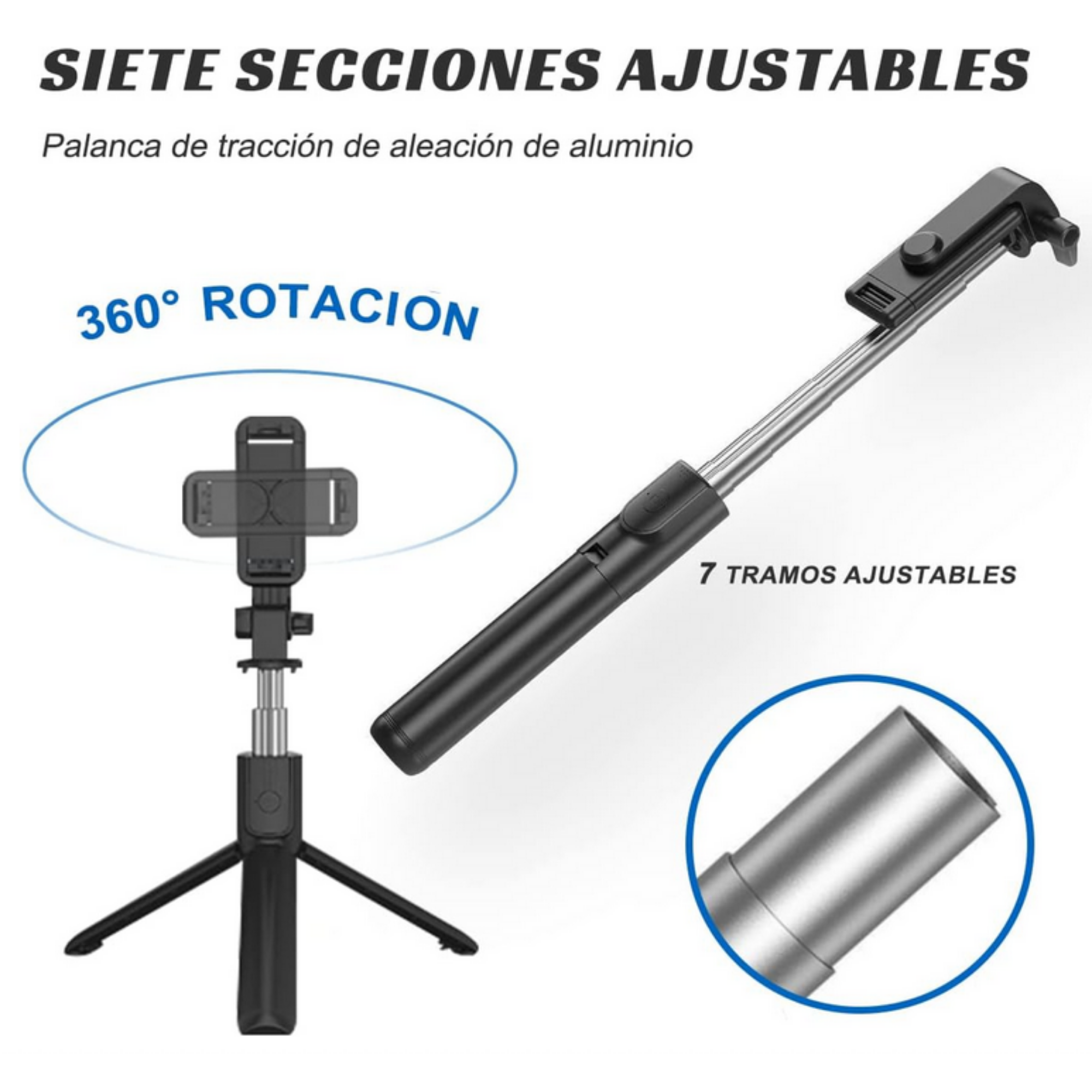 Bastón Selfie Bluetooth con Tripié para Celular