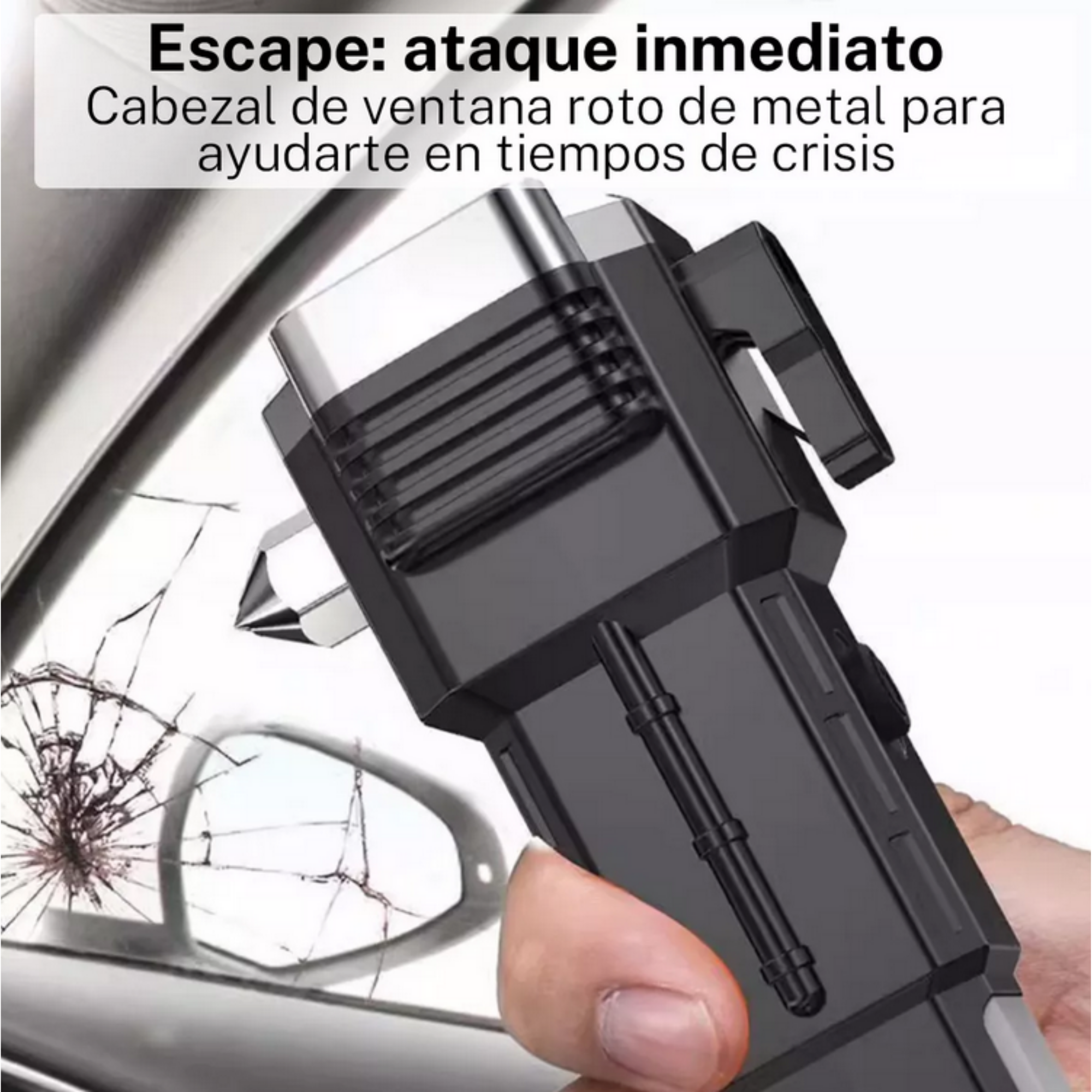 Linterna Martillo Powerbank Portátil - Herramienta de Seguridad 3 en 1