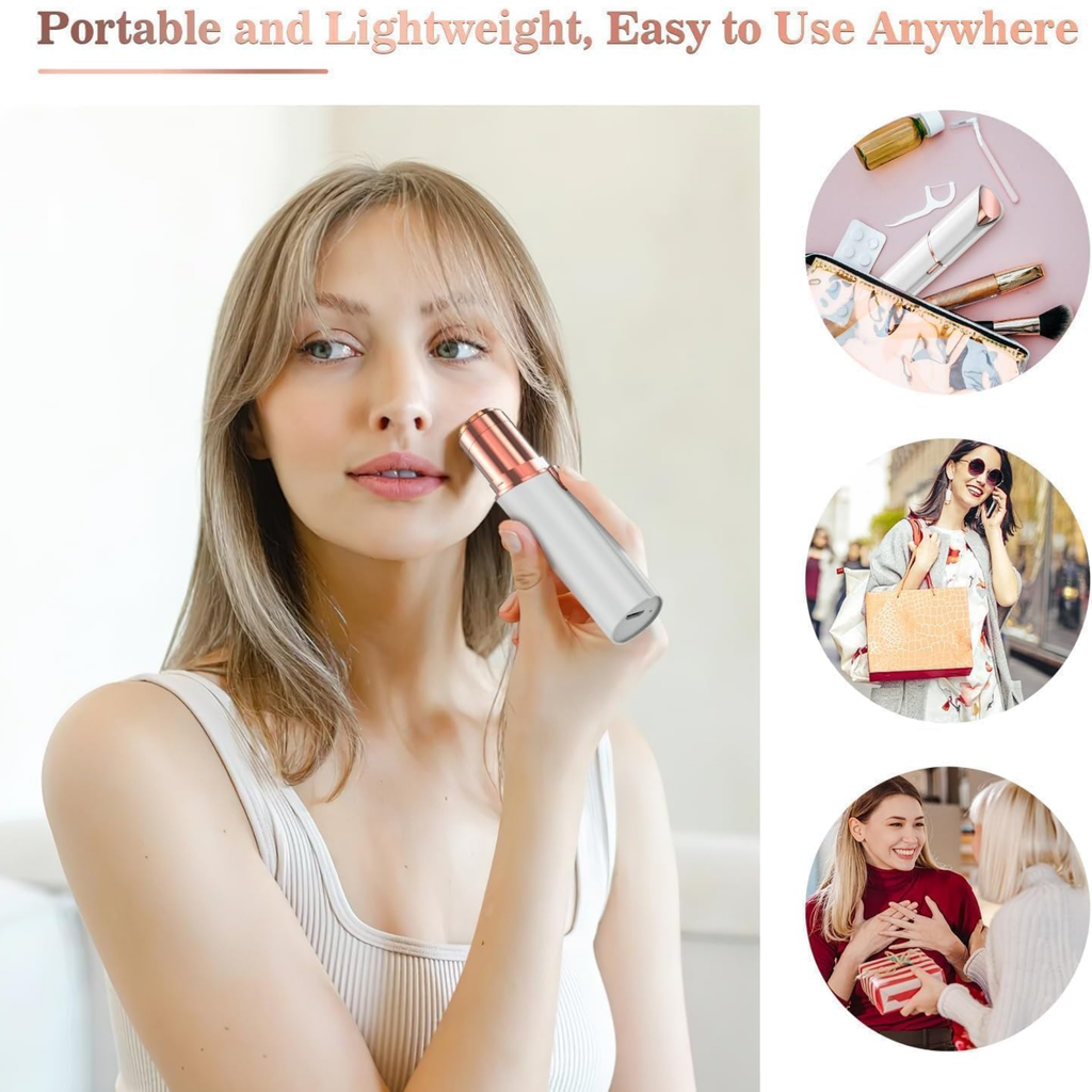 Depiladora Eléctrica Facial y de Cejas – Precisión Sin Dolor y Diseño Portátil "Tipo Labial"