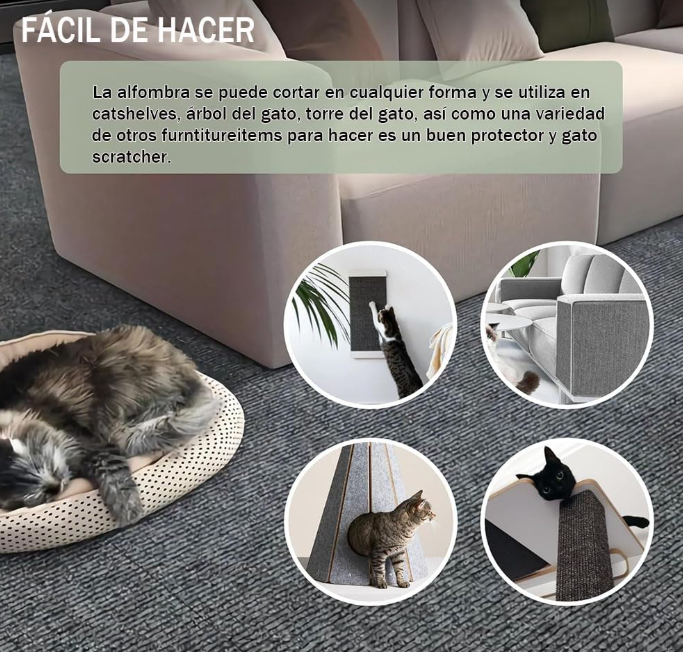 Tapete Rascador para Gatos Protector de Muebles